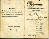 Document #1 - Alois Betz's Wanderbuch, 1846